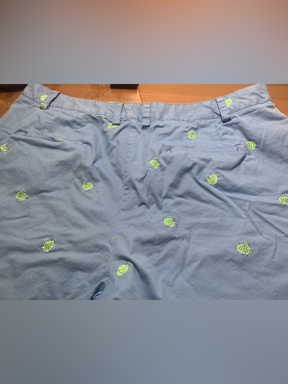 Talbots Light Blue Embroidered Green Turtle Women's Bermuda Shorts - Picture 7 of 9